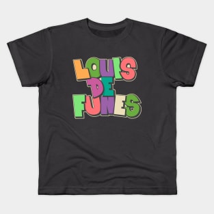 Louis de Funès Comic Typo Design - A Tribute to His Iconic Films Kids T-Shirt